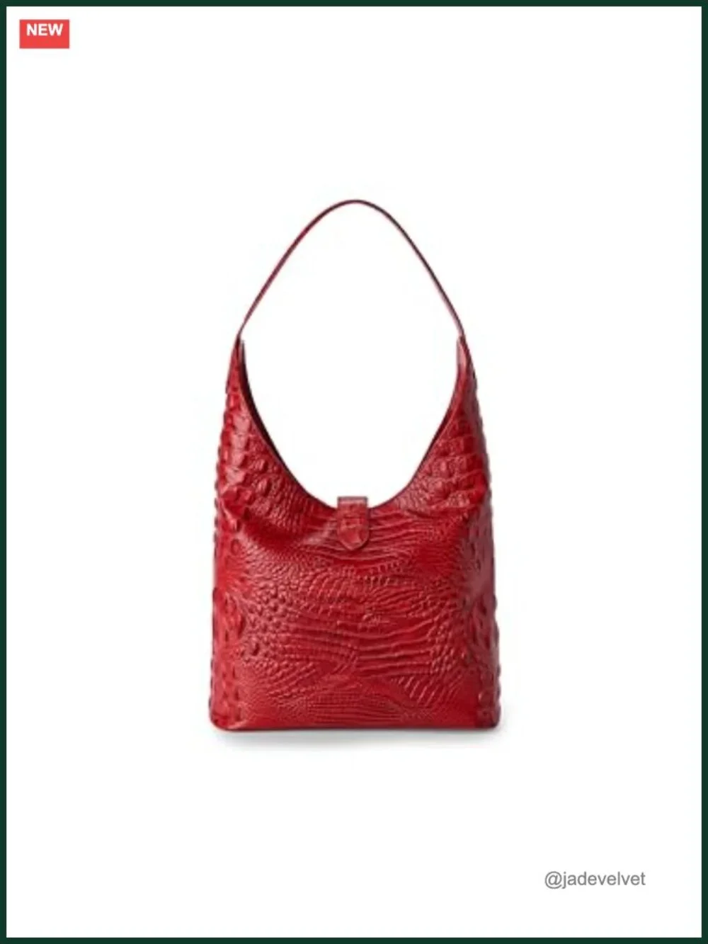 Leather Hobo Handbag with Adjustable Crossbody Strap, Zipper Closure